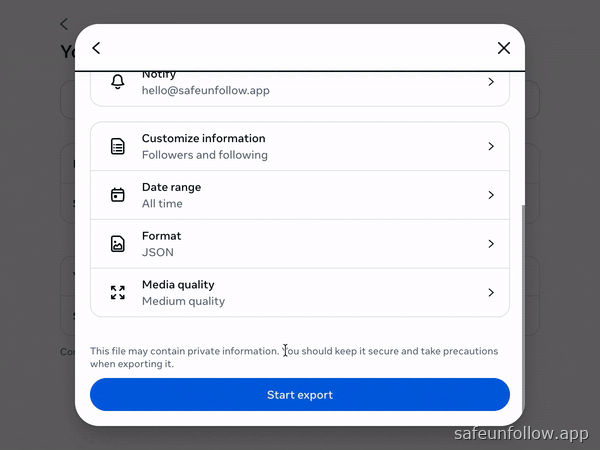 Review & Start Export